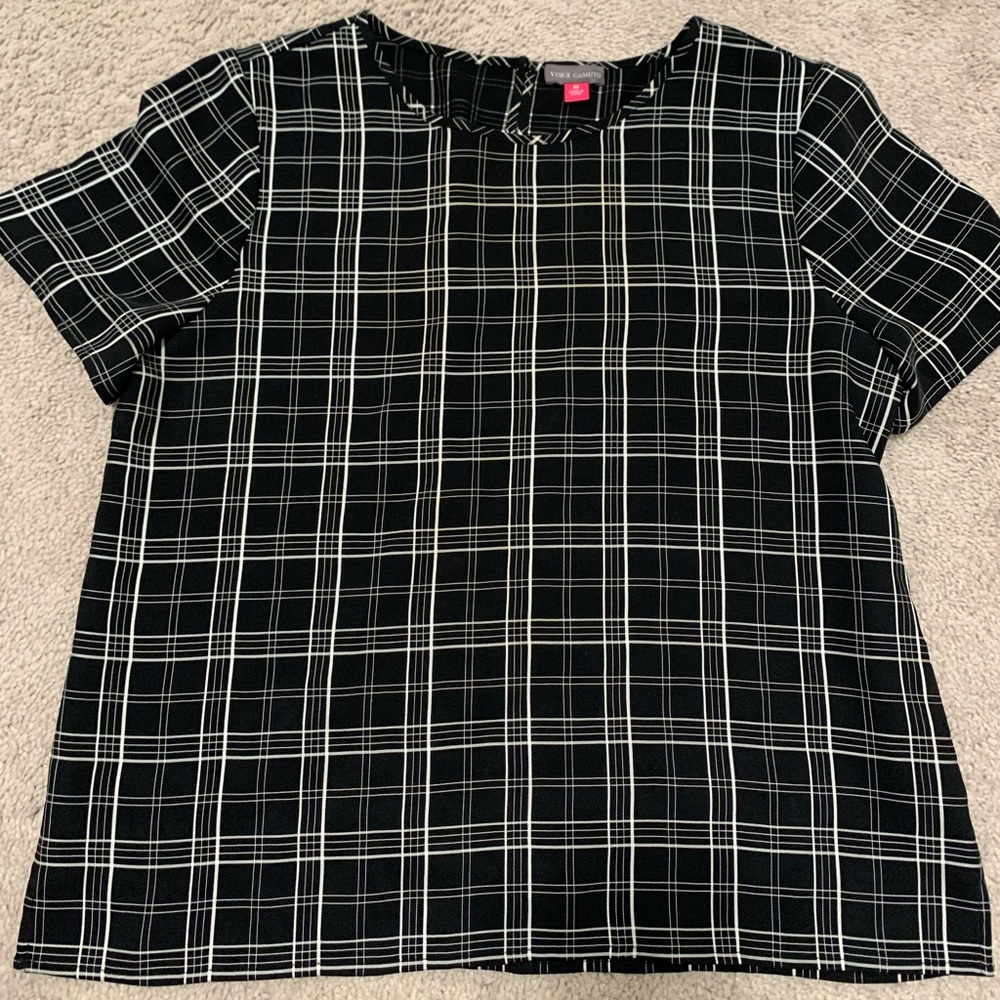 Vince Camuto women’s black/white blouse Medium‎ careercore classiccore